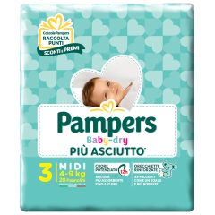 Pampers Baby Dry - Midi Taglia 3 (4-9 Kg) 20 Pannolini
